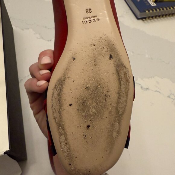 Gucci Flats with Red and Navy Bow - Picture 4 of 15